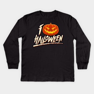 I Love Halloween Kids Long Sleeve T-Shirt